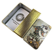 Metalna kutija Pozlaćeni Tarot Stare karte Špil za proricanje s papirnatim vodičem Engleska verzija Klasične društvene igre