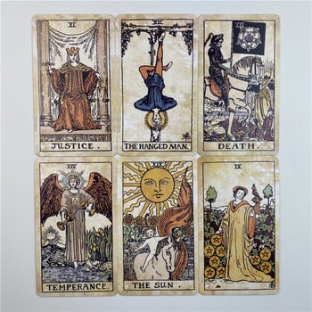 Μεταλλικό κουτί Επιχρυσωμένο Ταρώ Vintage Cards Divination Deck with Paper Guidebook Αγγλική έκδοση Κλασικά επιτραπέζια παιχνίδια