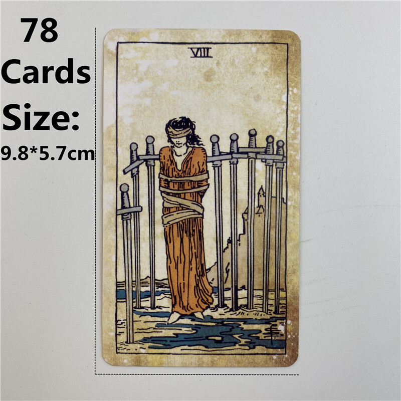 Metalna kutija Pozlaćeni Tarot Stare karte Špil za proricanje s papirnatim vodičem Engleska verzija Klasične društvene igre