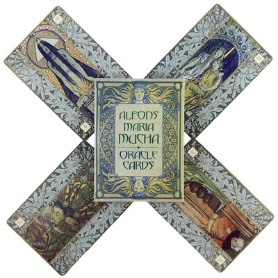 Alfons Maria Mucha Oracle Cards A 36 špilova Tarot English Visions Divination Edition Borad Igranje igara
