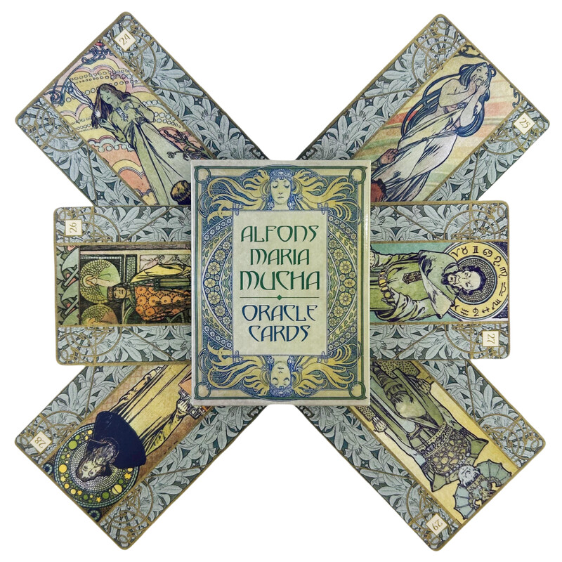 Alfons Maria Mucha Oracle Cards A 36 špilova Tarot English Visions Divination Edition Borad Igranje igara