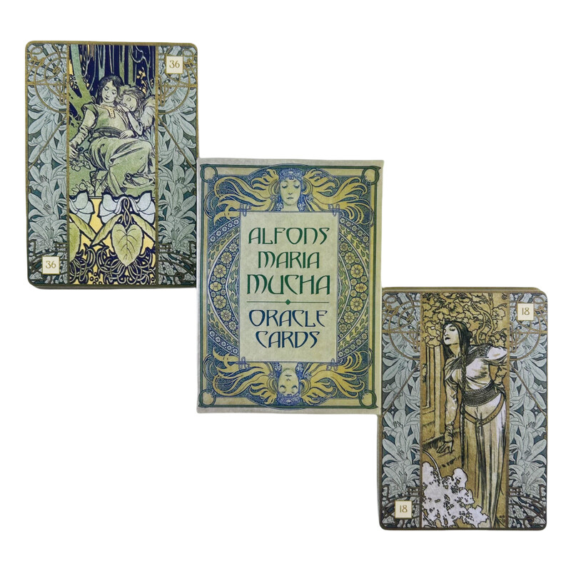 Alfons Maria Mucha Oracle Cards A 36 špilova Tarot English Visions Divination Edition Borad Igranje igara