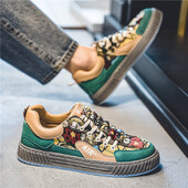 Originálne pánske plátené tenisky, módne priedušné elastické ležérne športové topánky, pánske vonkajšie ploché protišmykové skateboardové topánky pre mužov