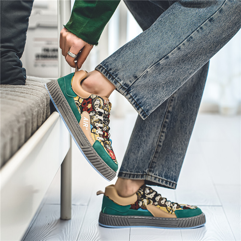 Originálne pánske plátené tenisky, módne priedušné elastické ležérne športové topánky, pánske vonkajšie ploché protišmykové skateboardové topánky pre mužov