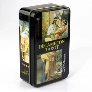 Decameron Tarot Deck In A Tin Box Golded Edge for Fortune Telling Game Card 78pcs Επιτραπέζιο παιχνίδι