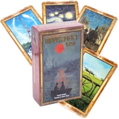 Impresionistu Taro kārtis 78 klāju Oracle English Visions Divination Edition Borad spēļu spēles