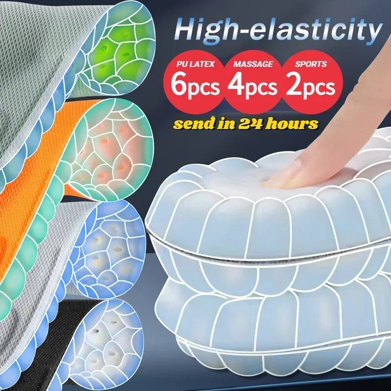 6PCS Cloud Technolegy Sportski ulošci Super mekani masažni ulošci za stopala Košare za trčanje Umetci za cipele Potplati Jastuk za potporu luka