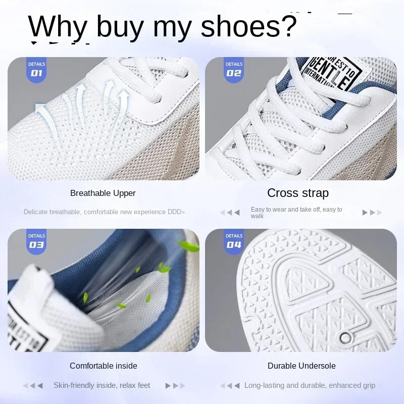 Muške proljetne nove ležerne tenisice za trčanje Sportske tenisice s mekim potplatom Ultra lagane studentske cipele za dostavu