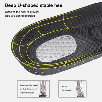 1 Pair Arch Support Relief Leg Fatigue Shoes Εσωτερικές σόλες Ανδρική σιλικόνη με απορρόφηση κραδασμών Αντιολισθητικοί αθλητικοί πάτοι Αξεσουάρ παπουτσιών