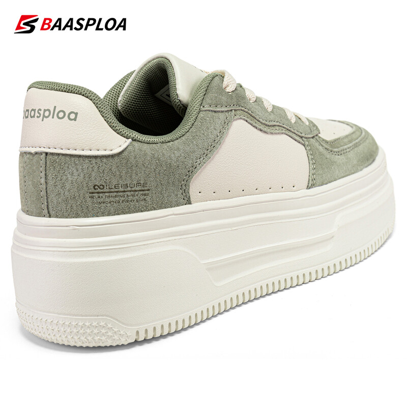 „Baasploa“ moteriški riedlenčių batai Laisvalaikio sportbačiai moterims, odiniai vaikščiojimo batai, neslystantys lauko batai su platforma