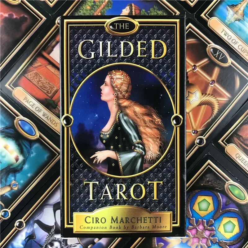 The Gilded Tarot Card Špil Društvene karte Englesko izdanje Mysterious Tarot Društvena igra Karte za obiteljske zabave Igra Zabava