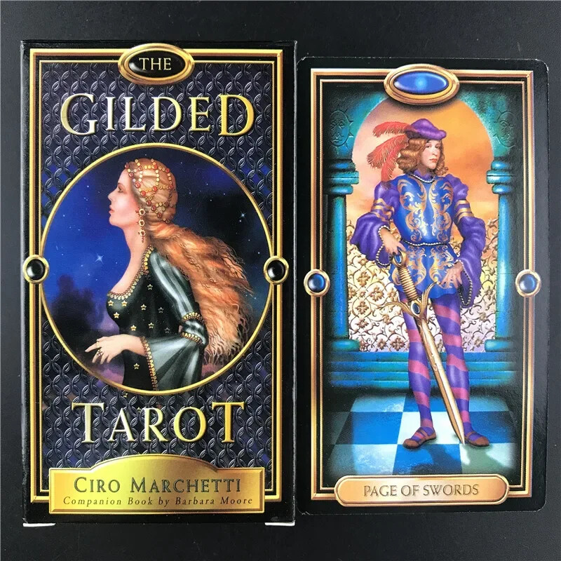 The Gilded Tarot Card Špil Društvene karte Englesko izdanje Mysterious Tarot Društvena igra Karte za obiteljske zabave Igra Zabava