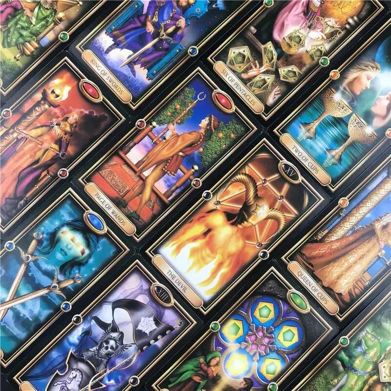 The Gilded Tarot Card Špil Društvene karte Englesko izdanje Mysterious Tarot Društvena igra Karte za obiteljske zabave Igra Zabava