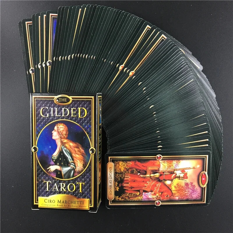 The Gilded Tarot Card Špil Društvene karte Englesko izdanje Mysterious Tarot Društvena igra Karte za obiteljske zabave Igra Zabava