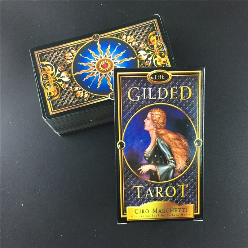 The Gilded Tarot Card Špil Društvene karte Englesko izdanje Mysterious Tarot Društvena igra Karte za obiteljske zabave Igra Zabava