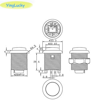 Нов 1бр Arcade American Button 28mm Arcade Buttons Naruts HAPP Кръгъл бутон за Arcade JOYSTICK KIT Бутони за машини за аркадни игри