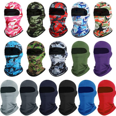 Vasaras Cool Balaclava Ice Silk Riteņbraukšana Pilna sejas vāciņš Saules pret UV aizsardzība Sporta Sejas Pārklājums Galvassegas Velosipēds Motocikls Vīriešu Cepure