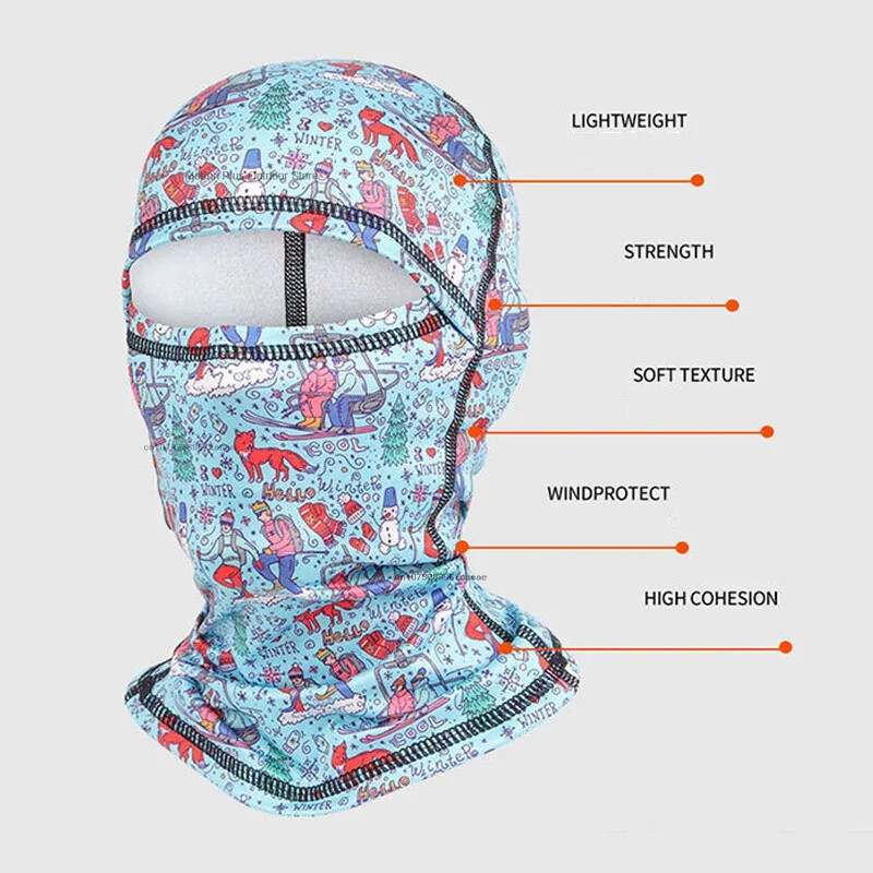 Modni balaclava šešir za roditelje, dijete, crtane filmove, pokriva cijelo lice Skijaška kapa s plišanim vanjskim toplim šalovima za planinarenje, kape, otporne na vjetar