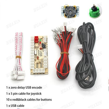 1 Set Zero Delay With 5V Arcade Game USB Encoder Joystick pushtoons kit for PC MAME Raspberry Pi Retropie Projects Perfect