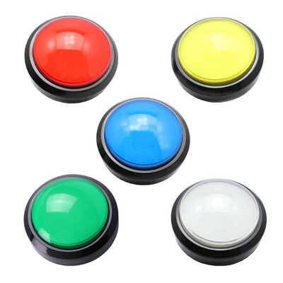 Piese de joc Butoane Arcade de 100 mm Iluminate cu LED cu microcomutator