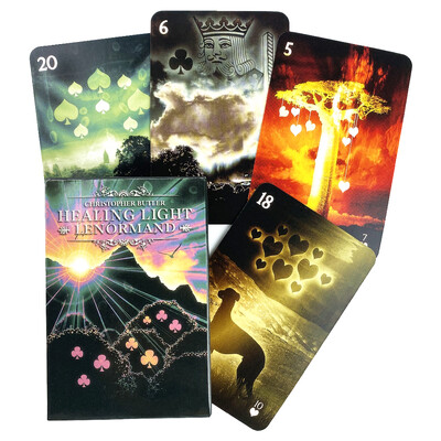 Kristofera Batlera dziedinošā gaisma Lenormand Oracle kārtis Augstas kvalitātes zīlēšana Taro kāršu ballīšu galda spēle