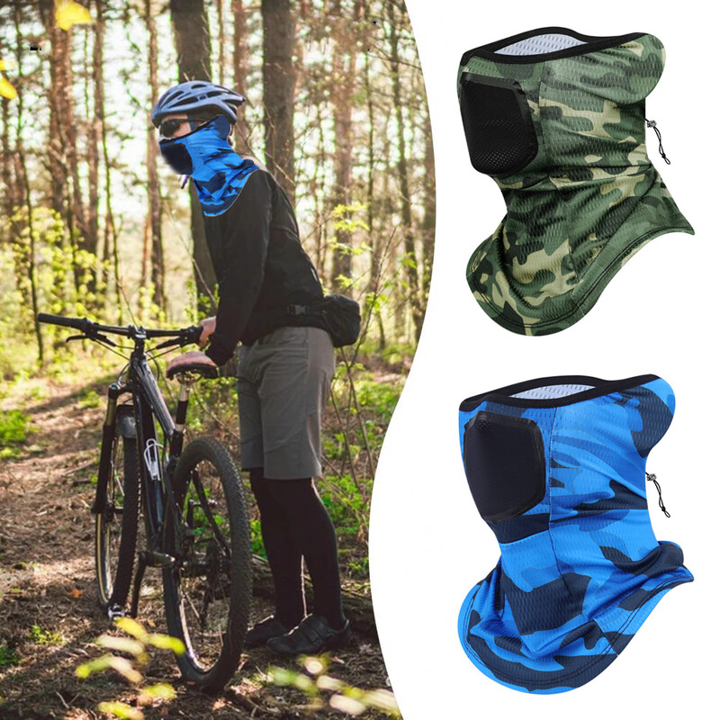 Vīriešu Riteņbraukšanas Maska Motocikls Velosipēds Balaclava Pilna Seja Maska Vasaras Ledus Zīda Sauļošanās Maska Kempings Pārgājieni Kamuflāža Bandana Šalle