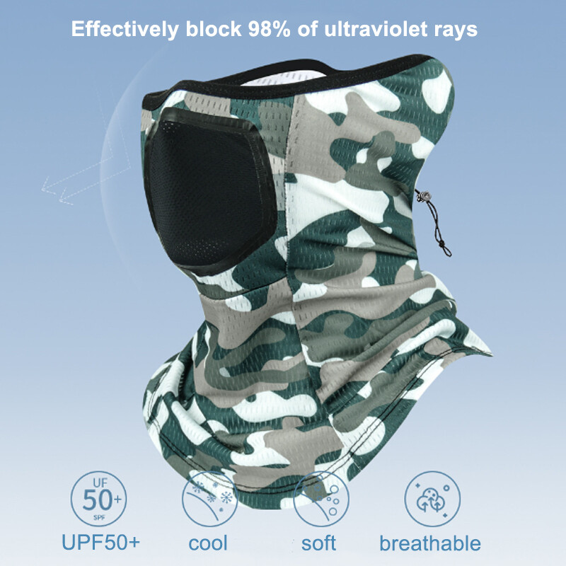 Vīriešu Riteņbraukšanas Maska Motocikls Velosipēds Balaclava Pilna Seja Maska Vasaras Ledus Zīda Sauļošanās Maska Kempings Pārgājieni Kamuflāža Bandana Šalle