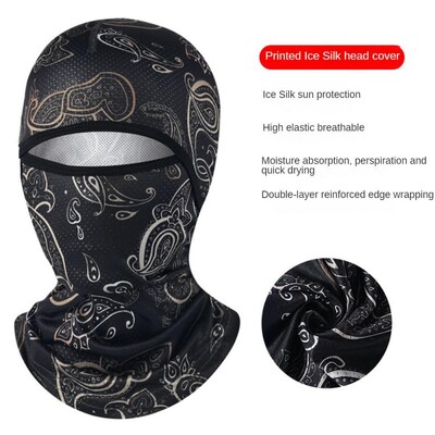 Vasaras riteņbraukšanas cepure Balaclava Anti-UV Full Face Ledus Zīds Slēpošanas Maska Kapuce Pārgājieni Kempings Medības Cepure Motocikla Cepure Kakla getras