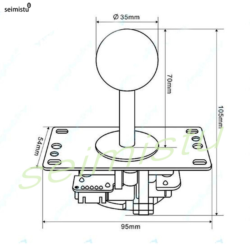 Copy Sanwa arcade joystick cu cap rotund, poate fi folosit pentru consola de jocuri, 5pin