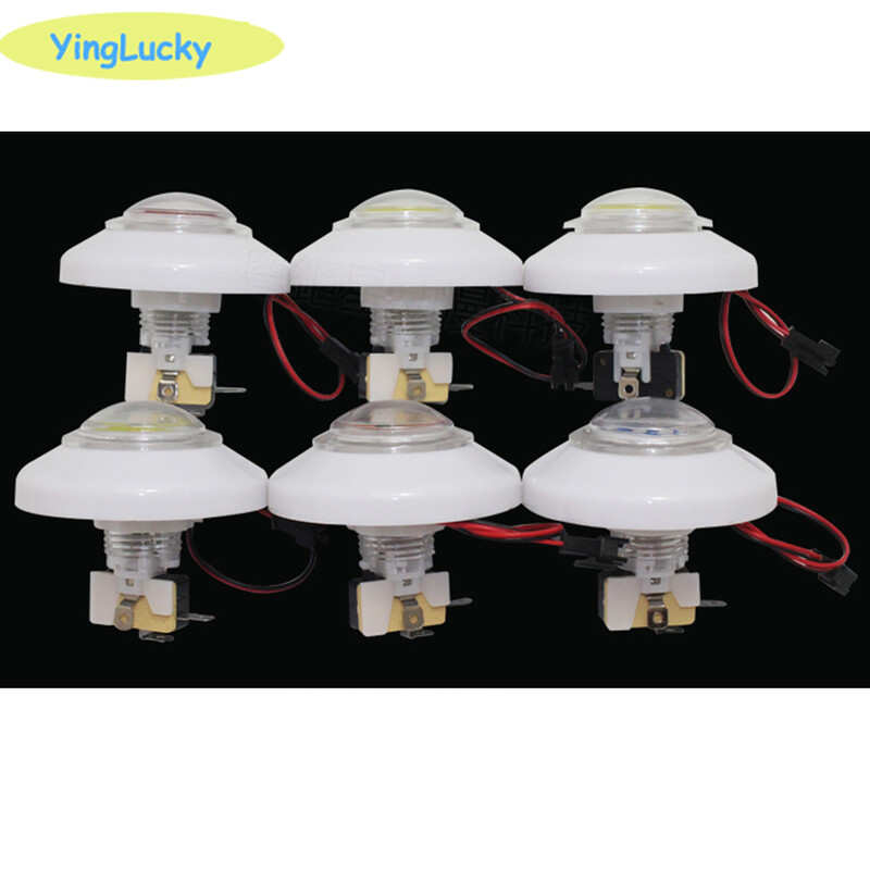 Šareni Arkadni LED gumb s 12 V za Claw Crane Machine, automat za prodaju, 76 mm, RGB, novo