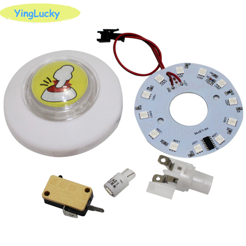 Šareni Arkadni LED gumb s 12 V za Claw Crane Machine, automat za prodaju, 76 mm, RGB, novo