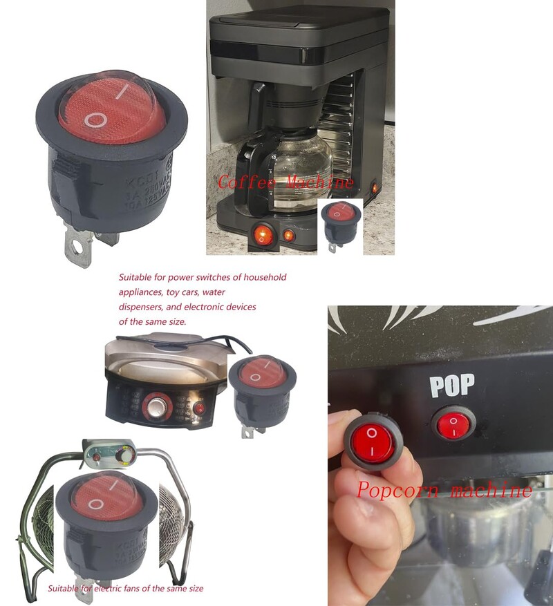 20 GAB LED punktveida gaismas 12 V automašīnas kuģa apaļā svira IESLĒGŠANAS/IZSLĒGŠANAS SPST slēdzis Mini apaļā poga pārslēgšanas gaismas svirslēdzis