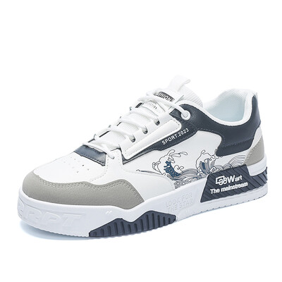 Cipele za skejtbord s modnim printom Muški trend kaki kožne ležerne tenisice za muškarce za van Udobne muške sportske cipele s platformom