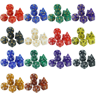 7 db/szett Polyhedral Marble Effect kocka, DNDGame és RPG társasjátékhoz, ajándékba