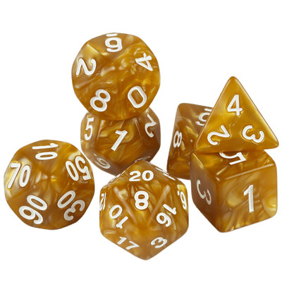 7 vnt / rinkinys daugiakampio marmuro efekto kauliukai, skirti DNDGame ir RPG stalo žaidimams, kaip dovana