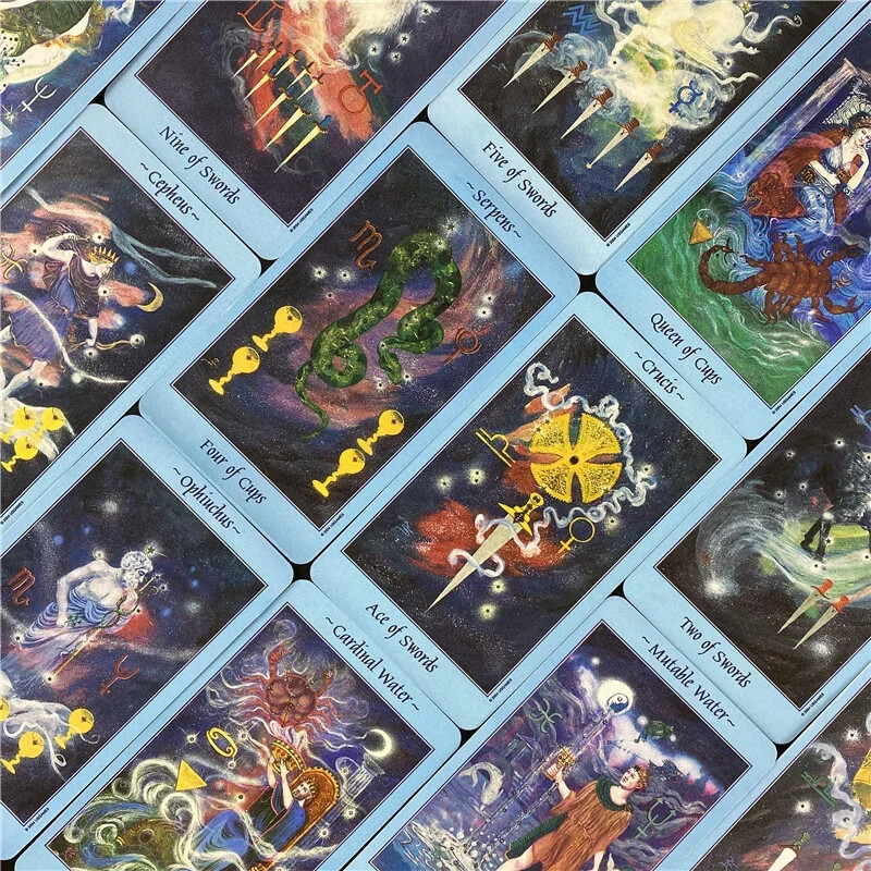 Nebeski tarot karte 78 karata pun kolor špil Oracle kartaška kartaška igra igra na ploči Popularno za početnike Set za proricanje Izvrsno