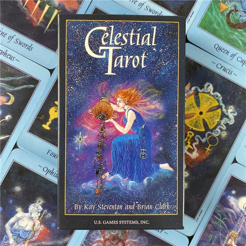 Nebeski tarot karte 78 karata pun kolor špil Oracle kartaška kartaška igra igra na ploči Popularno za početnike Set za proricanje Izvrsno