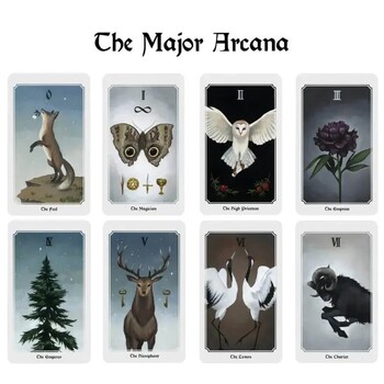 Anima Mundi Tarot 78 бр карти 1: 1 Размер Gilded Edge Наръчник Таро Настолни игри