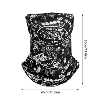 Summer Sun Ice Silk Mask Men Women Print Punk Висящи уши Half-Face Neck UV Protection Шал Outdoor Cycling Mask Face Yarn