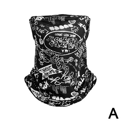 Ljeto Sunce Ice Svilena maska Muškarci Žene Print Punk Viseće uši Pola lica Vrat Šal UV zaštita Maska za vožnju bicikla na otvorenom Pređa za lice