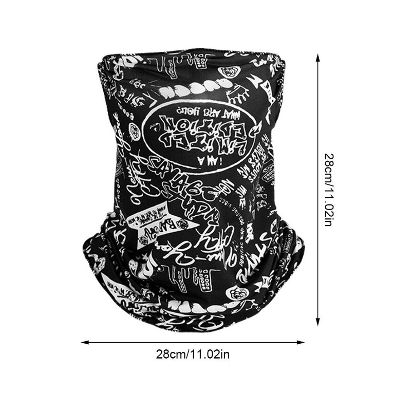 Ljeto Sunce Ice Svilena maska Muškarci Žene Print Punk Viseće uši Pola lica Vrat Šal UV zaštita Maska za vožnju bicikla na otvorenom Pređa za lice