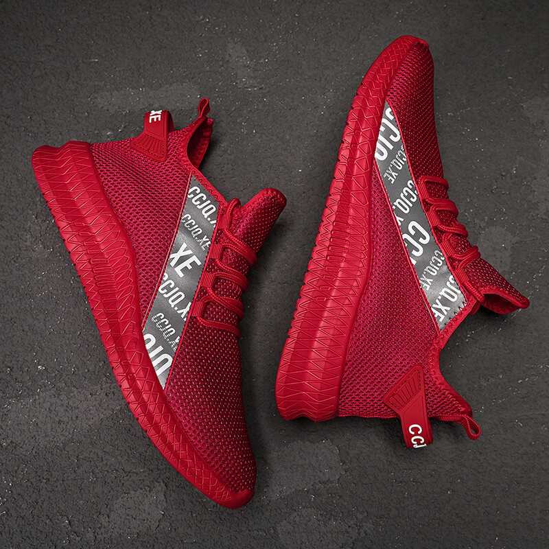 Muške atletske sportske tenisice Ultra-lagane prozračne mrežaste čarape Tenisice Protuklizni potplat Obuća za hodanje Crvena Tenis Masculino