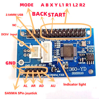 Arcade Zero Delay USB Joystick Encoder PCB Sanwa Game Stick Controller PC XBOX 360 Android Control With Cable DIY