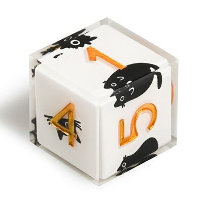 1-7 komada DND Milk White Solid Resin Black Kitten Smile Cat Dice Set Multi-sided Polyhedral Dice for D&D COC Role RPG Stolna igra
