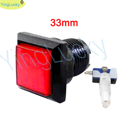 12V LED štvorcové tlačidlo, podsvietené tlačidlo, tlačidlo s okamžitým stlačením, výrobná cena, 33*33 mm