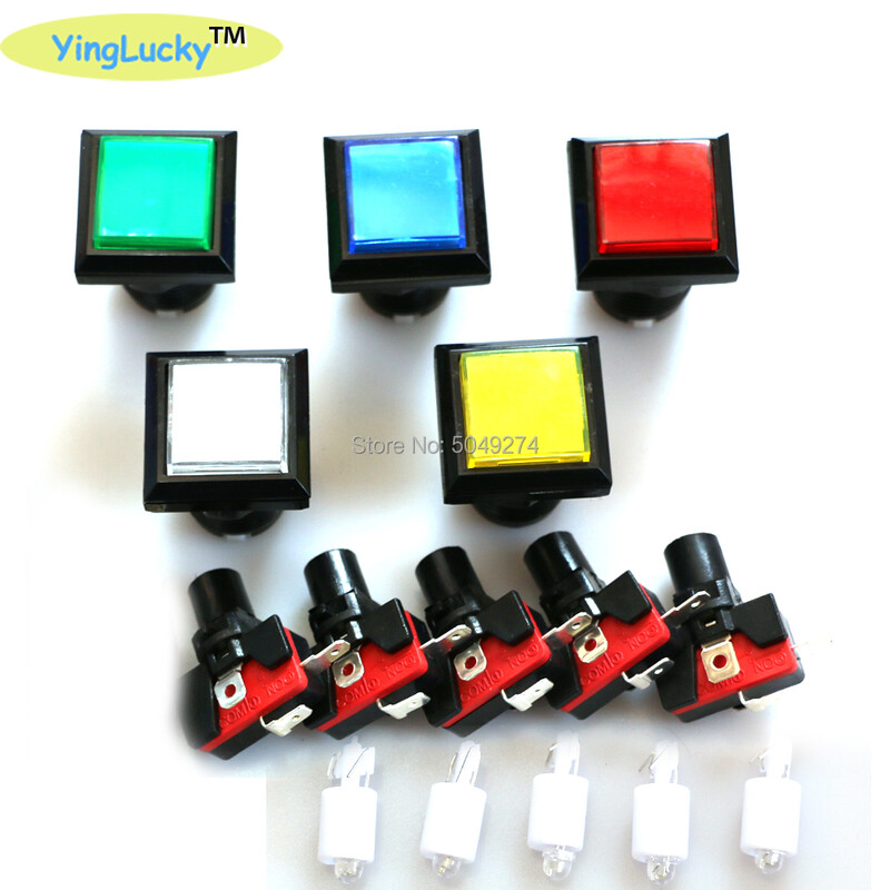 12V LED štvorcové tlačidlo, podsvietené tlačidlo, tlačidlo s okamžitým stlačením, výrobná cena, 33*33 mm