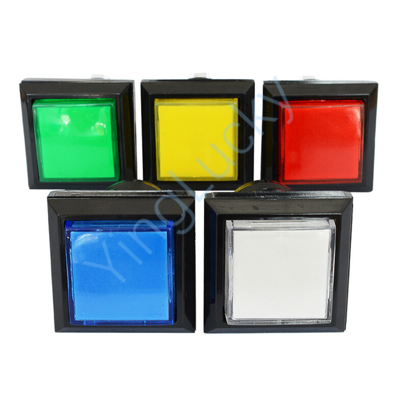 12V LED štvorcové tlačidlo, podsvietené tlačidlo, tlačidlo s okamžitým stlačením, výrobná cena, 33*33 mm