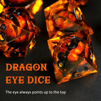 Комплект зарове Dragon Eye D&D Sharp Edge Resin Dungeons and Dragons Dice Polyhedral Beholder\'s Ttrpg Dice Role Playing Game