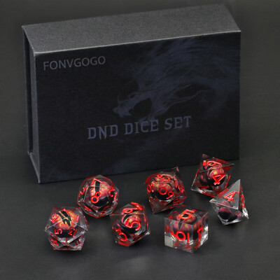 Dragon Eye Dice Set D&D Sharp Edge Resin Dungeons and Dragons Dice Polyhedral Beholder's Ttrpg Dice Role Playing Game