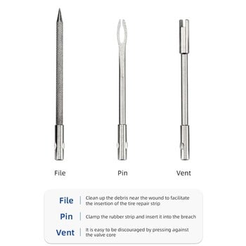 Комплект за пробиване на безкамерни гуми за велосипеди Скутер Мотоциклет Инструмент за ремонт на гуми за велосипеди Преносими външни аксесоари